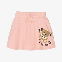 Moschino Kid-Teen-Girls Pink Cotton Logo Skirt | Childrensalon Outlet