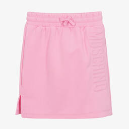 Moschino Kid-Teen-Girls Pink Cotton Logo Skirt | Childrensalon Outlet