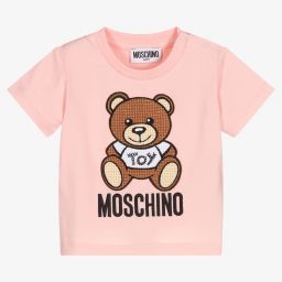 Moschino Baby-Girls Pink Cotton T-Shirt | Childrensalon Outlet