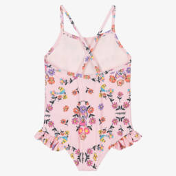 Moschino-Girls Pink Floral Swimsuit | Childrensalon Outlet