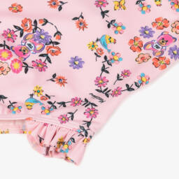 Moschino-Girls Pink Floral Swimsuit | Childrensalon Outlet