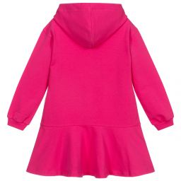 Moschino Kid-Teen-Girls Pink Hooded Jersey Dress | Childrensalon Outlet
