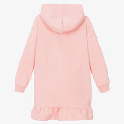 Moschino Kid-Teen-Girls Pink Hooded Teddy Jersey Dress | Childrensalon Outlet