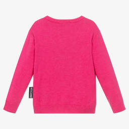 Moschino Kid-Teen-Girls Pink Knitted Logo Sweater | Childrensalon Outlet