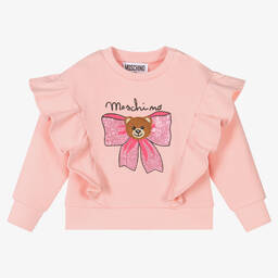 Moschino Малыши-Розовый свитшот с рюшами для девочек | Childrensalon Outlet