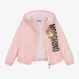Moschino Kid-Teen-Girls Pink Teddy Bear Hooded Jacket | Childrensalon Outlet