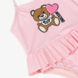 موسكينو-مايوه بطبعة الدب تيدي لون زهري للبنات | Childrensalon Outlet