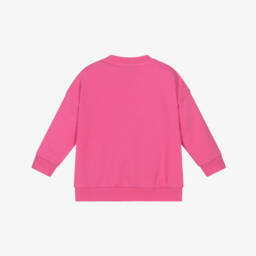 Moschino-Girls Pink Teddy Heart Pullover | Childrensalon Outlet