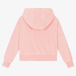 Moschino Kid-Teen-Girls Pink Velour Teddy Bear Hoodie | Childrensalon Outlet