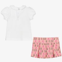Moschino Baby-Girls Pink & White Skirt Set | Childrensalon Outlet