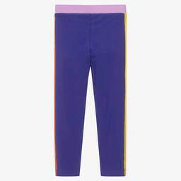 Moschino Kid-Teen-Girls Purple Logo Cotton Leggings | Childrensalon Outlet