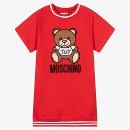 Moschino Кид-Тин-Красное хлопковое платье для девочек | Childrensalon Outlet