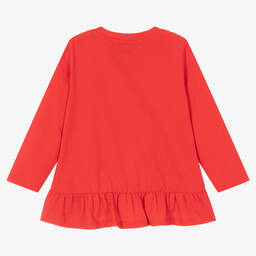 Moschino Малыши-Girls Red Festive Teddy Bear Logo Top | Childrensalon Outlet