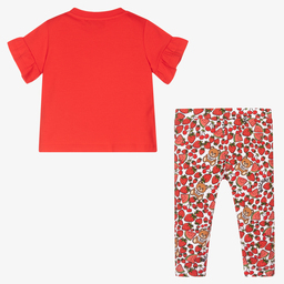 موسكينو Baby-طقم ليغنغز أطفال بناتي قطن جيرسي لون أحمر | Childrensalon Outlet