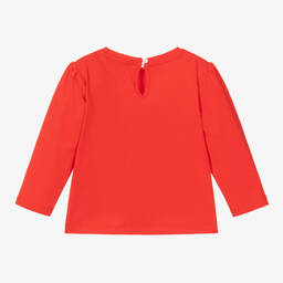 Moschino Малыши-Красный топ с медвежонком и сердечками | Childrensalon Outlet