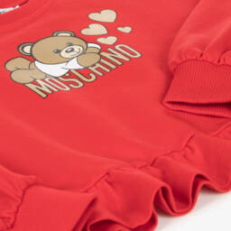 موسكينو Kid-Teen-سويتشيرت تيدي بير قطن لون أحمر للبنات | Childrensalon Outlet