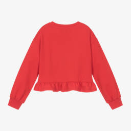 موسكينو Kid-Teen-سويتشيرت تيدي بير قطن لون أحمر للبنات | Childrensalon Outlet