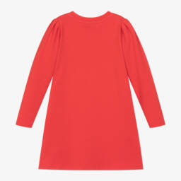 Moschino Кид-Тин-Красное хлопковое платье Teddy Bear для девочек | Childrensalon Outlet