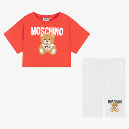 Moschino Kid-Teen-Girls Red & White Shorts Set | Childrensalon Outlet