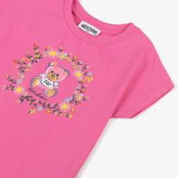 Moschino-Girls Rose Teddy Logo Tee | Childrensalon Outlet