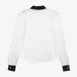 موسكينو Kid-Teen-بلوزة ساتان وفسكوز لون أبيض للبنات | Childrensalon Outlet
