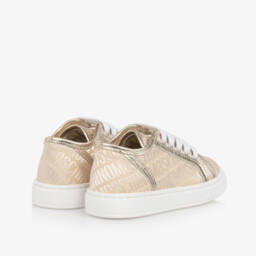 Moschino-Girls Shimmering Logo Pattern Sneakers | Childrensalon Outlet