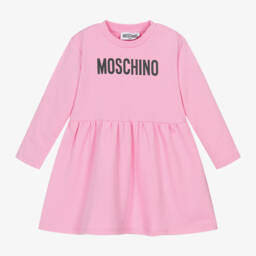 Moschino Малыши-Платье из мягкого розового трикотажа для девочек | Childrensalon Outlet