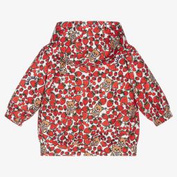 موسكينو Baby-معطف هودي أطفال بناتي لون أبيض وأحمر | Childrensalon Outlet