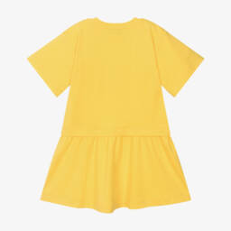 Moschino-Girls Sunlit Cotton Logo Dress | Childrensalon Outlet