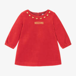 Moschino Baby-Girls Velour Red Heart Dress | Childrensalon Outlet