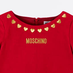 Moschino Kid-Teen-Girls Velvet Dress with Hearts | Childrensalon Outlet