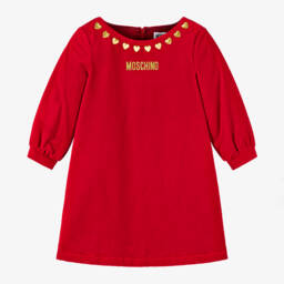 Moschino Kid-Teen-Girls Velvet Dress with Hearts | Childrensalon Outlet