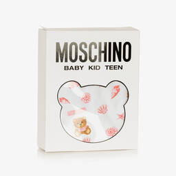 Moschino Малыши-Белый комбинезон и шапочка с медвежатами | Childrensalon Outlet