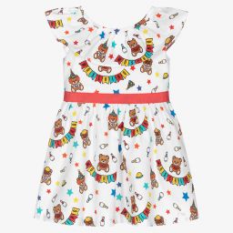 Moschino Baby-Girls White Circus Print Dress | Childrensalon Outlet