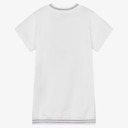 Moschino Кид-Тин-Белое хлопковое платье для девочек | Childrensalon Outlet