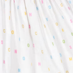 Moschino Baby-Girls White Cotton Letter Logo Dress | Childrensalon Outlet