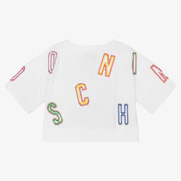 Moschino Kid-Teen-Girls White Cotton Logo T-Shirt | Childrensalon Outlet