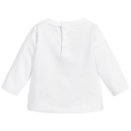 Moschino Малыши-Girls White Cotton Logo Top | Childrensalon Outlet