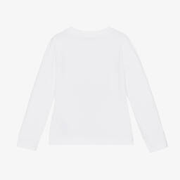 Moschino Кид-Тин-Girls White Cotton Logo Top | Childrensalon Outlet