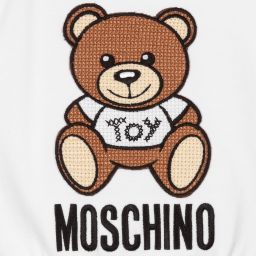 Moschino Малыши-Белое платье из хлопкового пике для девочек | Childrensalon Outlet
