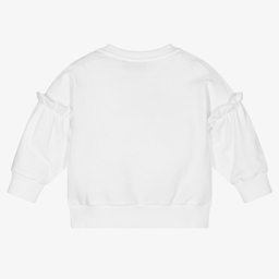 Moschino Малыши-Бежевый хлопковый свитшот для девочек | Childrensalon Outlet