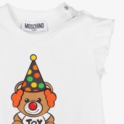 Moschino Малыши-Белая хлопковая футболка для девочек | Childrensalon Outlet