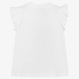 Moschino Малыши-Белая хлопковая футболка для девочек | Childrensalon Outlet