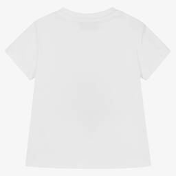 Moschino Baby-Girls White Cotton T-Shirt | Childrensalon Outlet