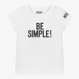 Moschino Kid-Teen-Girls White Cotton T-Shirt | Childrensalon Outlet