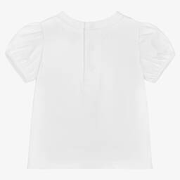 Moschino Малыши-Белая хлопковая футболка с медвежонком для девочек | Childrensalon Outlet