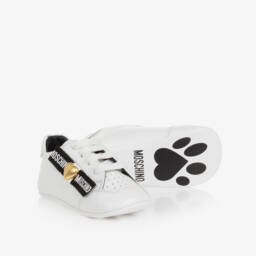 موسكينو-حذاء رياضي أطفال بناتي لون أبيض لمرحلة قبل المشي | Childrensalon Outlet