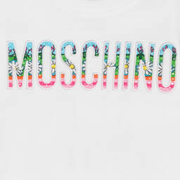 Moschino Кид-Тин-Белая футболка макси со стразами | Childrensalon Outlet