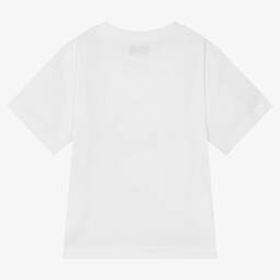 Moschino Кид-Тин-Белая футболка макси со стразами | Childrensalon Outlet