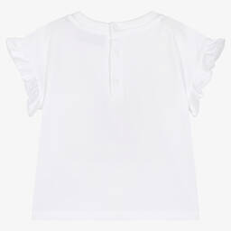 موسكينو Baby-تيشيرت أطفال بناتي قطن جيرسي لون أبيض | Childrensalon Outlet